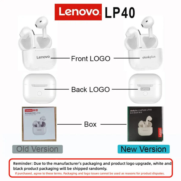 Original Lenovo LP40 wireless headphones TWS Bluetooth Earphones Touch Control Sport Headset Stereo Earbuds For Phone An