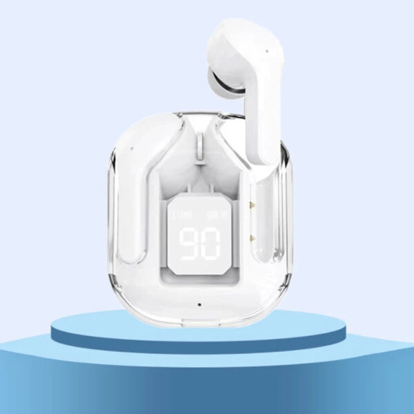 Wireless Bluetooth 5.3 Air Headset Transparent Headphones LED Power Digital Display Stereo Sound Earphones for Sports Wo