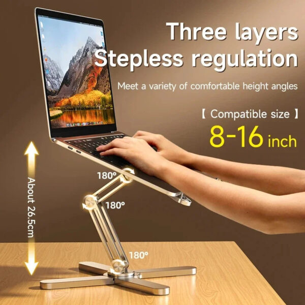 MC N86 Laptop Stand 360°Rotating Portable Notebook Bracket Heat Dissipation Folding Aluminum Holder Suitable for Macbook