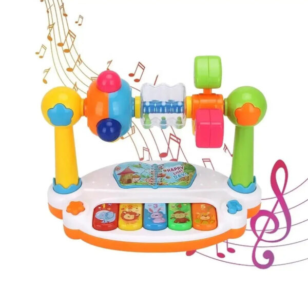 Baby Piano Toys Kids Rotating Music Piano Keyboard With Light Sound, Musical Toys For Toddlers, Early Educational Music
