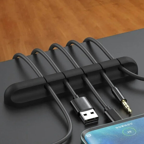 1/2pcs Silicone USB Cable Organizer Cable Winder Desktop Tidy Management Clips Cable Holder for Mouse Headphone Wire Org