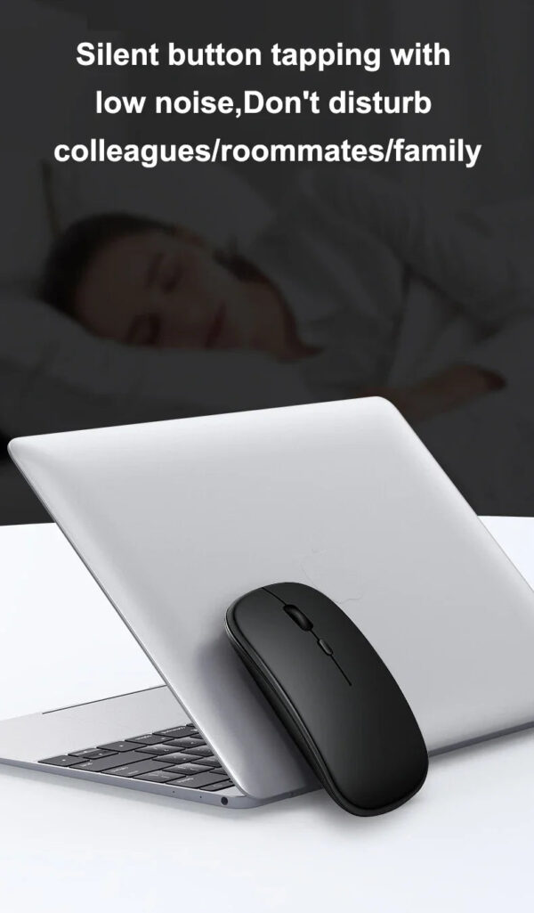 Portable Wireless Mouse Bluetooth-compatible 2.4GHz Dual Modes Computer Mice with Nano Receiver for Notebook PC Laptop M