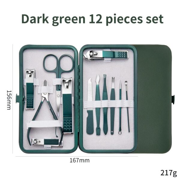 7/10/12/18Pcs Manicure Set Stainless Steel Nail Cutter Fingernail Clippers Trimmer Eyebrow Scissor Tweezers Ear Spoon Fa