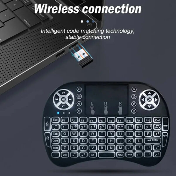 I8 Mini Wireless Keyboard 7 Color Backlit Russian French Spanish Portuguese Arabic 2.4G Air Mouse Remote for Android TV