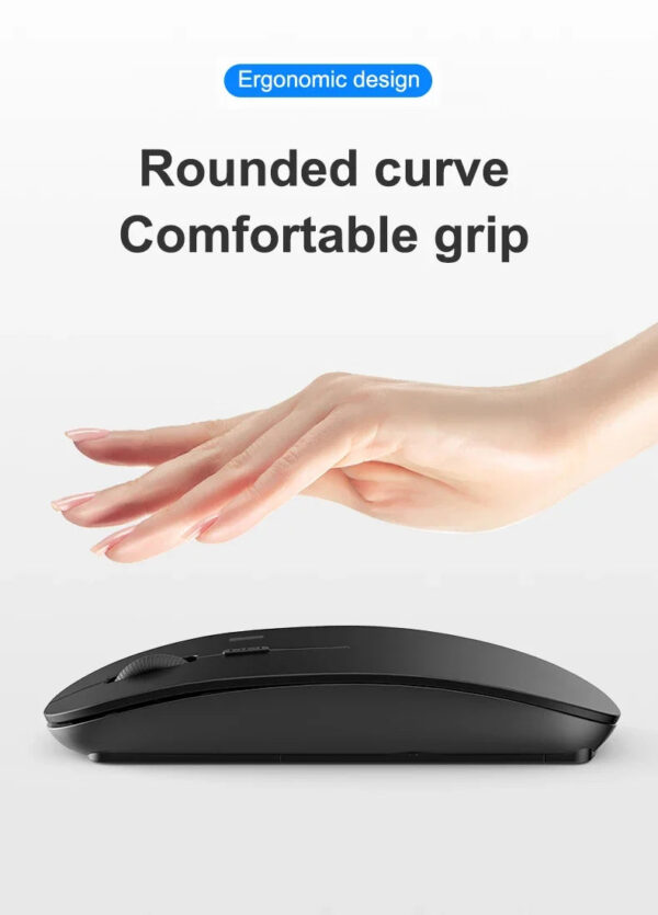 Portable Wireless Mouse Bluetooth-compatible 2.4GHz Dual Modes Computer Mice with Nano Receiver for Notebook PC Laptop M