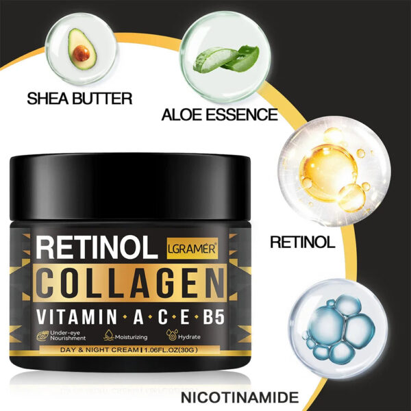 Men's Retinol Collagen Face Cream Skincare Moisturizing Brightening Hydrating Smooth Wrinkles Firming Facial Face Men Sk