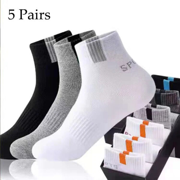 5 Pairs Size 37-43 Men Bamboo Fiber Autumn Winter Men Socks Breathable Cotton Sports Sock Breathable Deodorant Business