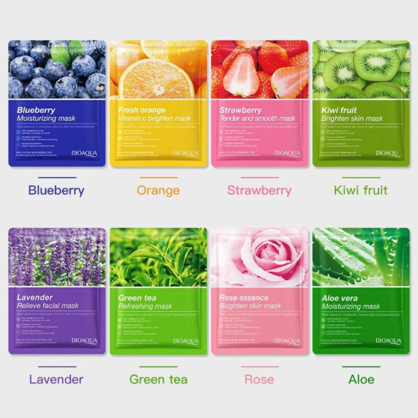 8pcs Natural Plant Face Mask Beauty Skincare Facial Masks Moisturizing Firming Hydrating Facial Mask Face Care Korean Co