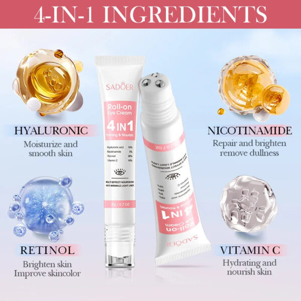 Instant Eye Bag Remove Cream Retinol Anti-Wrinkle Firming Skin Fade Fine Lines Anti Dark Circle Puffiness Brighten Eye S