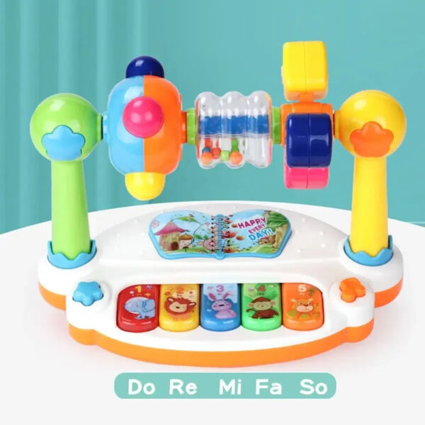 Baby Piano Toys Kids Rotating Music Piano Keyboard With Light Sound, Musical Toys For Toddlers, Early Educational Music