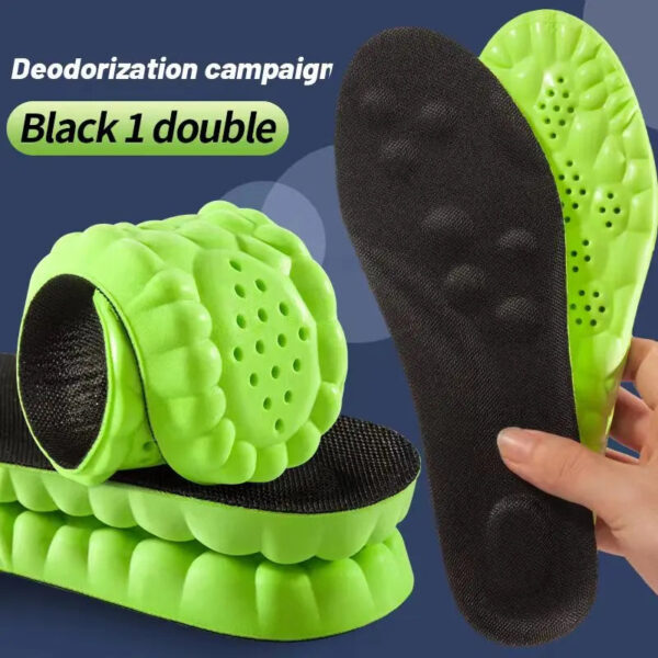 Sports Insole 4D Cloud Style Sweat Absorbing Breathable Thickened Shock Absorption Super Soft and Comfortable Elastic In