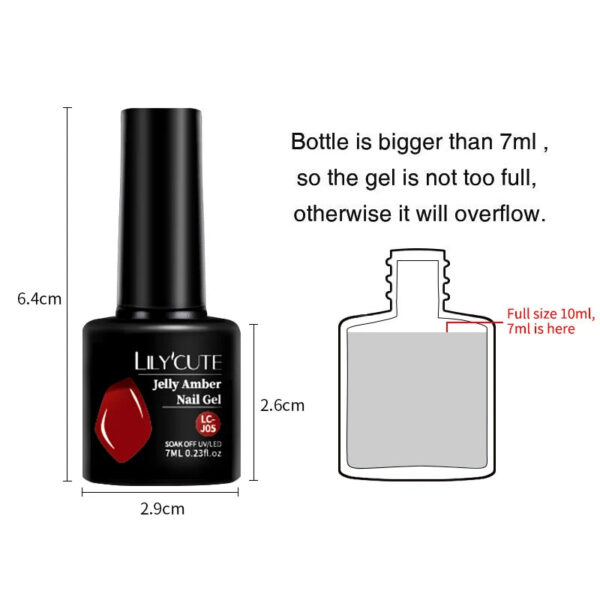 LILYCUTE 7ML Jelly Amber Gel Nail Polish Brown Crystal Translucent Dull Color Nail Art Gel Semi Permanent UV Gel Polish