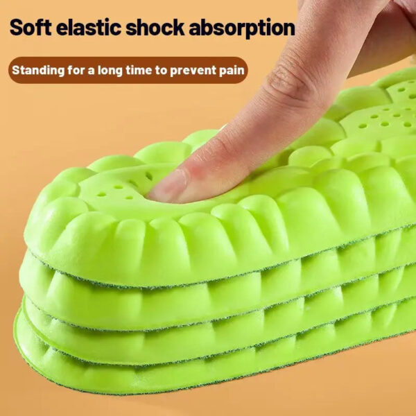 Sports Insole 4D Cloud Style Sweat Absorbing Breathable Thickened Shock Absorption Super Soft and Comfortable Elastic In