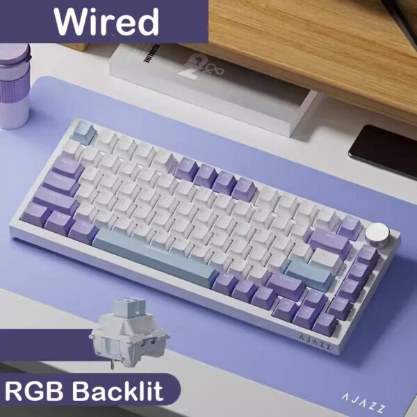AJAZZ AK820/AK820Pro Mechanical Keyboard TFT Screen Multifunctional Knob Gaming Keyboard Wired/2.4GHz/BT Connect PC Keyb