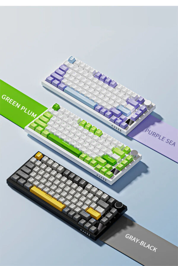 AJAZZ AK820/AK820Pro Mechanical Keyboard TFT Screen Multifunctional Knob Gaming Keyboard Wired/2.4GHz/BT Connect PC Keyb