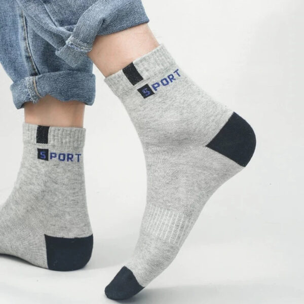 5 Pairs Size 37-43 Men Bamboo Fiber Autumn Winter Men Socks Breathable Cotton Sports Sock Breathable Deodorant Business