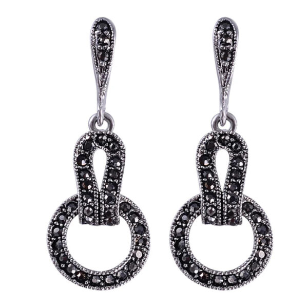 Ajojewel Brand Black CZ Women Geometric Earrings Vintage Jewelry Female Gift Bijouterie Costume Jewellery