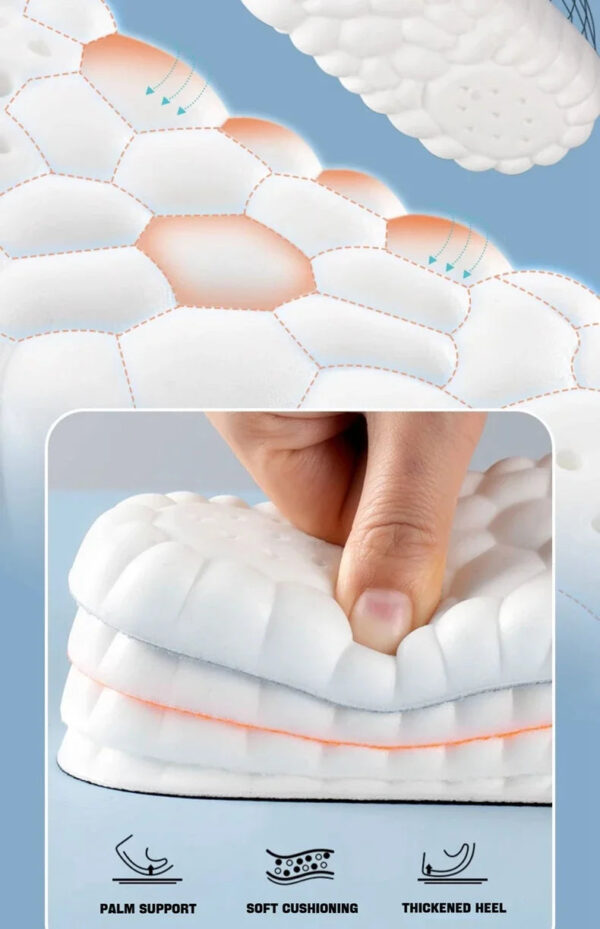 1Pair 4D Soft Shoes Insoles for Feet Plantar Fasciitis Insole Arch Support Orthopedic Inserts Sports Shock Absorption Sh