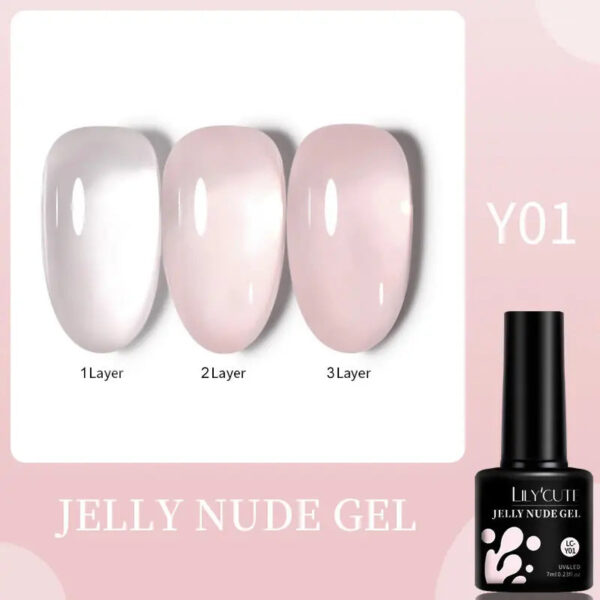 LILYCUTE 7ML Jelly Amber Gel Nail Polish Brown Crystal Translucent Dull Color Nail Art Gel Semi Permanent UV Gel Polish