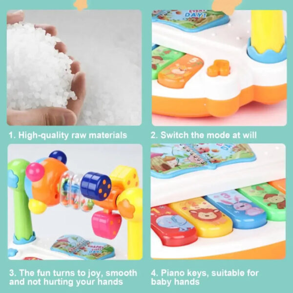 Baby Piano Toys Kids Rotating Music Piano Keyboard With Light Sound, Musical Toys For Toddlers, Early Educational Music