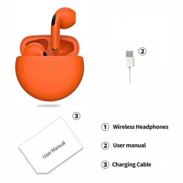 NEW Original Air Pro 6 TWS Wireless Headphones Fone Bluetooth Earphones Mic Pods In Ear Earbuds Earbuds Sport Headset Fo