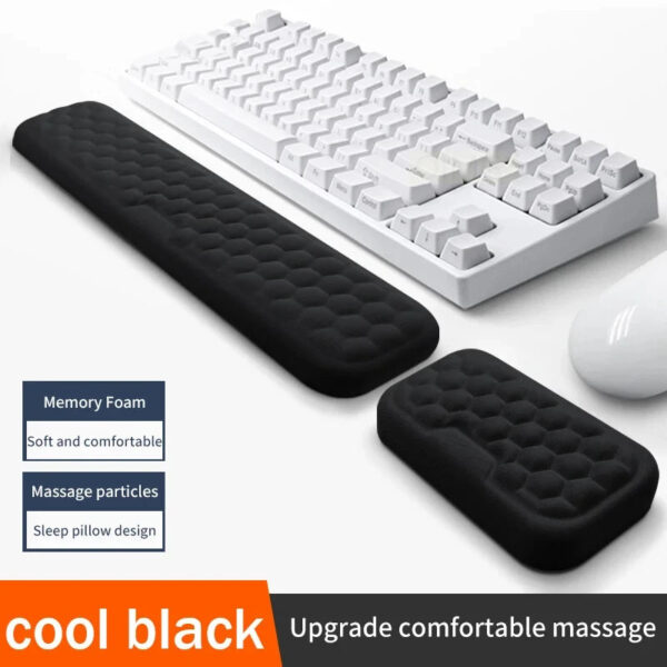 Wrist Mouse & Keyboard Protection Rest Pad Massage Texture For PC Laptop Gaming Office Keyboard Mouse Stand Memory Cotto