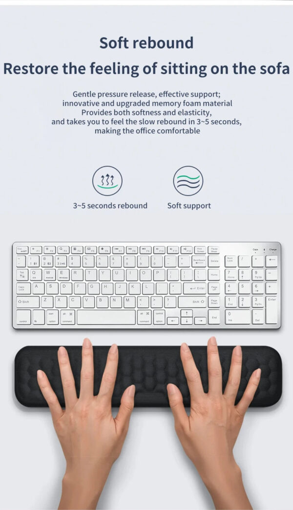 Wrist Mouse & Keyboard Protection Rest Pad Massage Texture For PC Laptop Gaming Office Keyboard Mouse Stand Memory Cotto