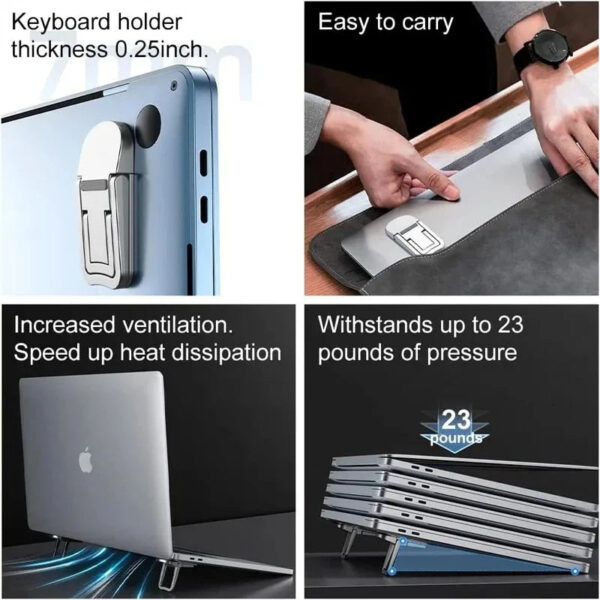 2pcs/Set Foldable Laptop Stand Portable Notebook Support Holder Adjustable Riser Cooling Bracket Universal for Laptop Ta
