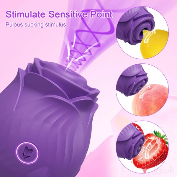 Sucking Rose-Toys Vibrator for Women Tongue Licking Oral Nipple Clitoris Vacuum Stimulator Female Sex Toys Goods for Adu
