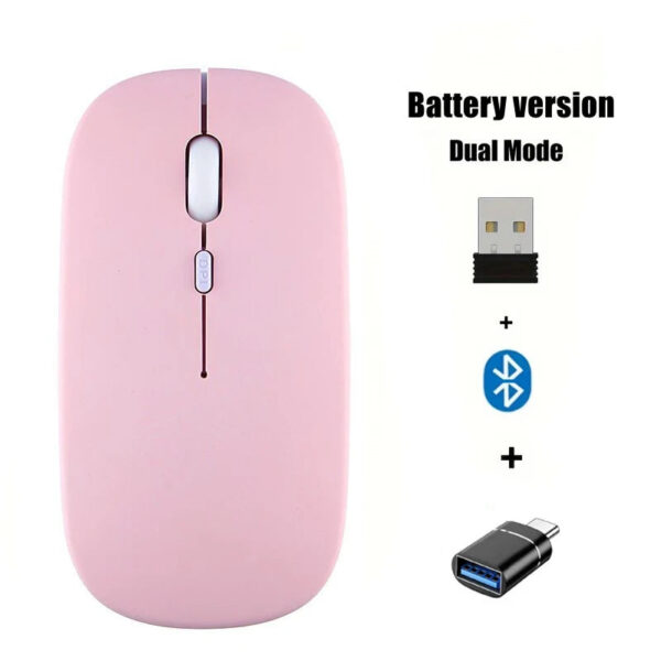 Portable Wireless Mouse Bluetooth-compatible 2.4GHz Dual Modes Computer Mice with Nano Receiver for Notebook PC Laptop M