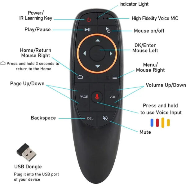 G10S Mouse Remote Control Voice Remote Control 2.4G RF USB Wireless Remote Control With 6-axis Gyroscope For PC Smart An