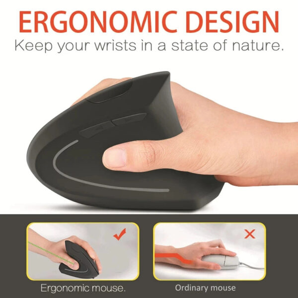 Vertical Wireless USB Mouse Ergonomic Rechargeable Portable PC Gamer For Computer Laptop Notebook Mause Gaming Accessori
