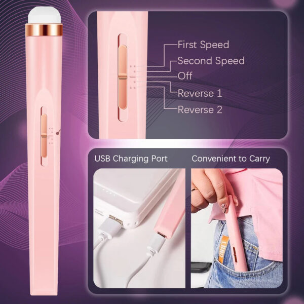 Clearance_YIKOOLIN 5 in 1 Electric Nail Polish Drill Machine USB Charge Portable Manicure Set  Exfoliation and Polishing