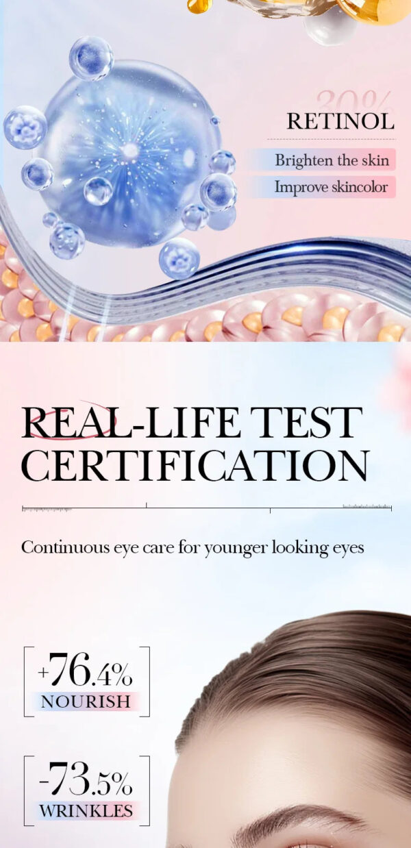 Instant Eye Bag Remove Cream Retinol Anti-Wrinkle Firming Skin Fade Fine Lines Anti Dark Circle Puffiness Brighten Eye S