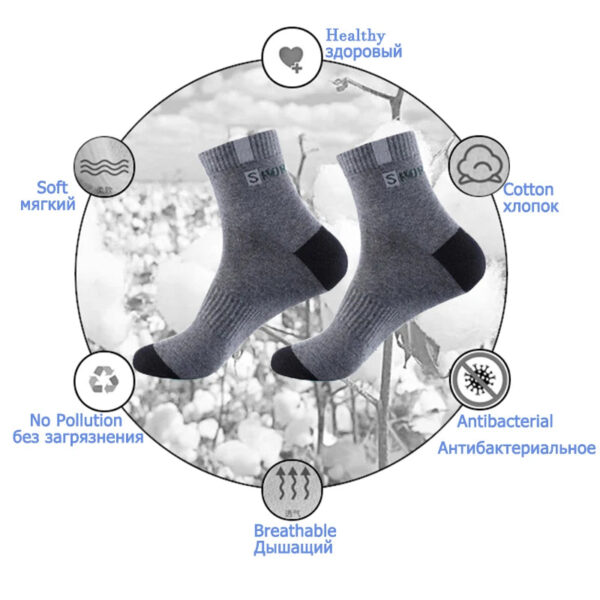 5 Pairs Size 37-43 Men Bamboo Fiber Autumn Winter Men Socks Breathable Cotton Sports Sock Breathable Deodorant Business