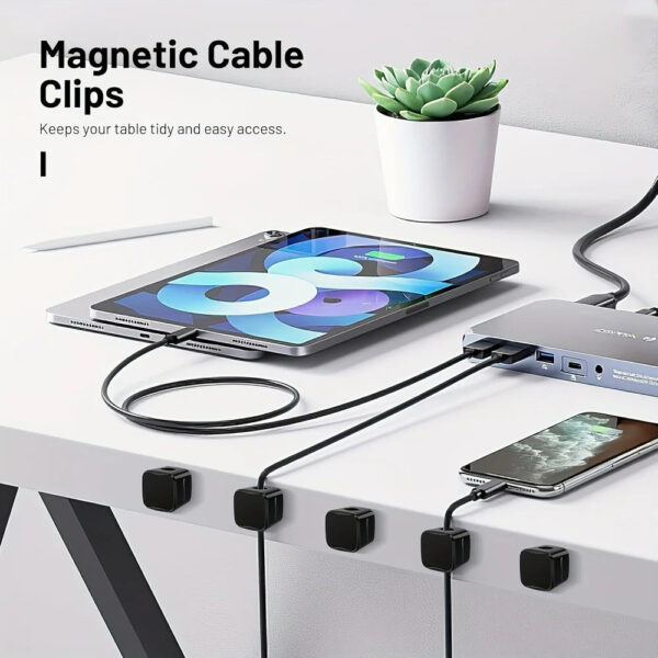 3/6PCS Portable Magnetic Cable Clips Desk Tidy Management Clips Cable Protector For Mouse Earphone Wire Organizer Cable