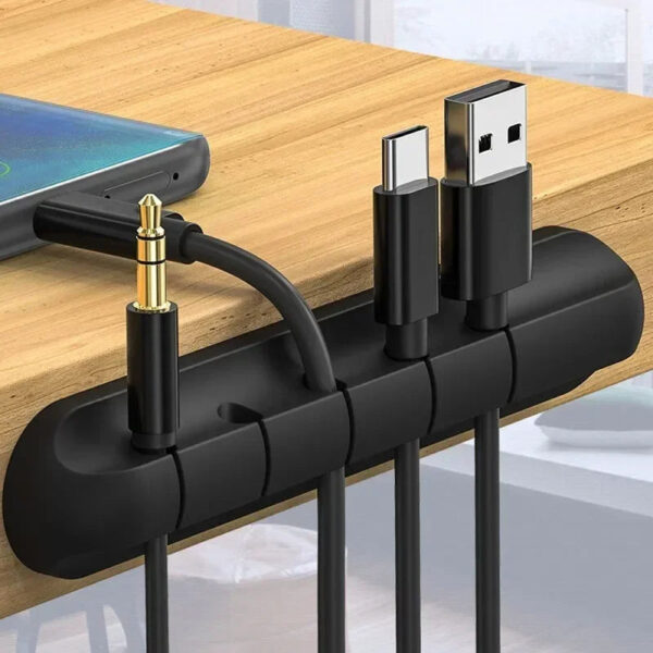1/2pcs Silicone USB Cable Organizer Cable Winder Desktop Tidy Management Clips Cable Holder for Mouse Headphone Wire Org