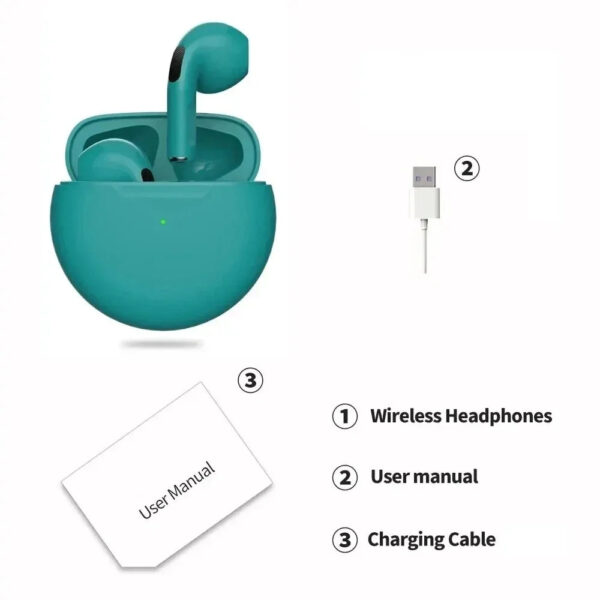 NEW Original Air Pro 6 TWS Wireless Headphones Fone Bluetooth Earphones Mic Pods In Ear Earbuds Earbuds Sport Headset Fo