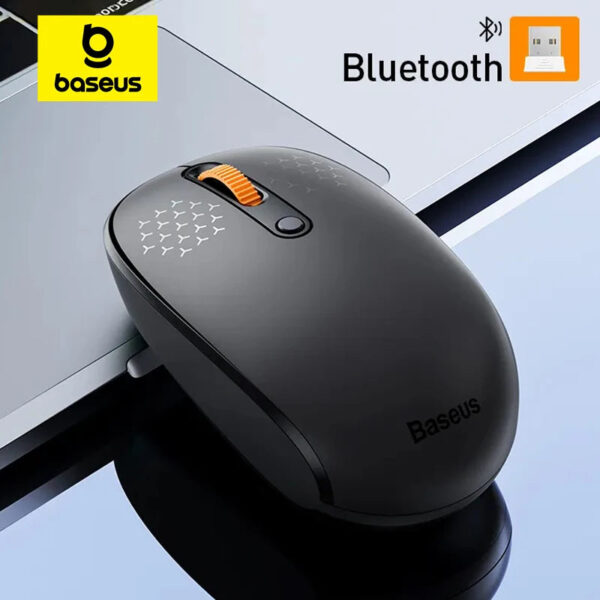 Baseus F01B Mouse Wireless Bluetooth 5.0 Mouse 1600 DPI Silent Click For MacBook Tablet Laptop PC Gaming Accessories 2.4