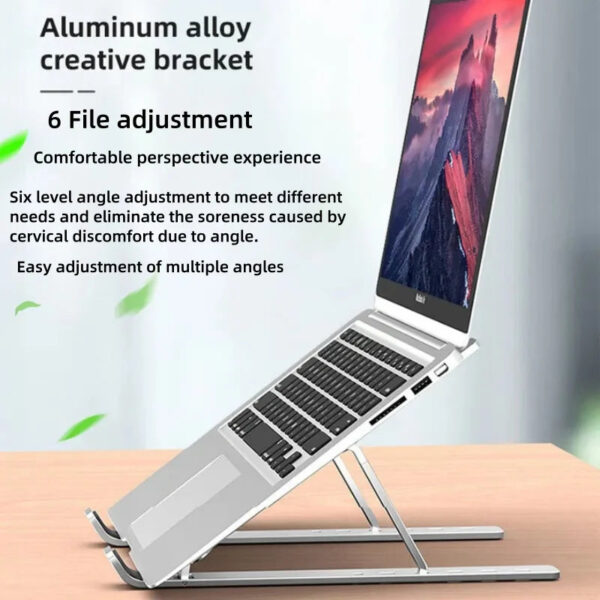 2024 Portable Foldable Aluminum Alloy Laptop Stand Ergonomic Adjustable Height Folding Laptop Holder Stand  for ipad