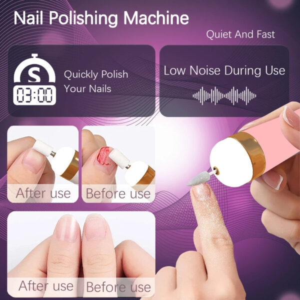 Clearance_YIKOOLIN 5 in 1 Electric Nail Polish Drill Machine USB Charge Portable Manicure Set  Exfoliation and Polishing