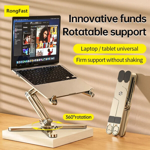 MC N86 Laptop Stand 360°Rotating Portable Notebook Bracket Heat Dissipation Folding Aluminum Holder Suitable for Macbook