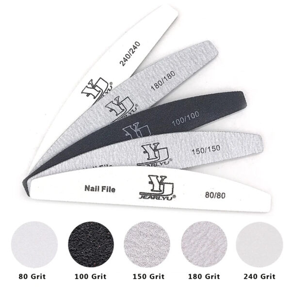 5Pcs/Lot Nail File Mix Color Limas 80/100/150/180/240 Grit Professional Sandpaper Cuticle Remover Buffer Files Manicure