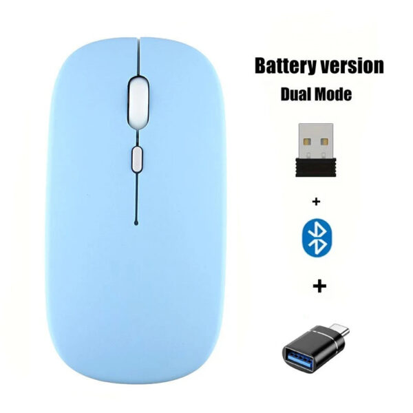 Portable Wireless Mouse Bluetooth-compatible 2.4GHz Dual Modes Computer Mice with Nano Receiver for Notebook PC Laptop M