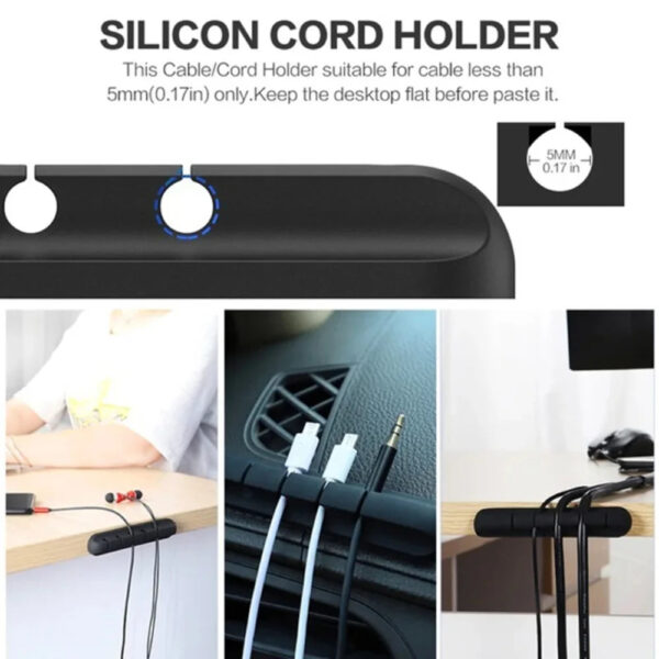 NNBILI Cable Holder Clips Cable Organizer Silicone USB Cable Winder Management Clips Self Adhesive for Mouse Keyboard He