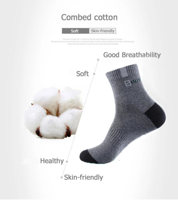 5 Pairs Size 37-43 Men Bamboo Fiber Autumn Winter Men Socks Breathable Cotton Sports Sock Breathable Deodorant Business